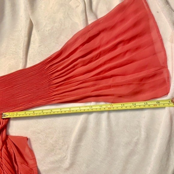 NWT Bar III Wrap Blouse XXS Salmon Orange Pink “Dark Starfish” Bell Sleeves Boho - Picture 13 of 16